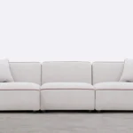 sofa modular 3 piezas con 2 esquineros y sillon de tela ilham