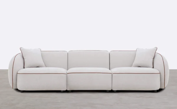 sofa modular 3 piezas con 2 esquineros y sillon de tela ilham