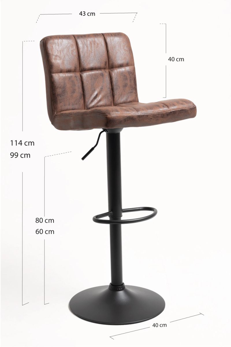 taburete loft polipiel marron vintage (5)