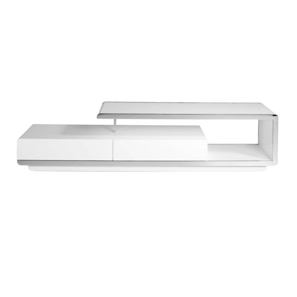 3042 mueble tv moderno blanco acero cromado tv stand angel cerda 3