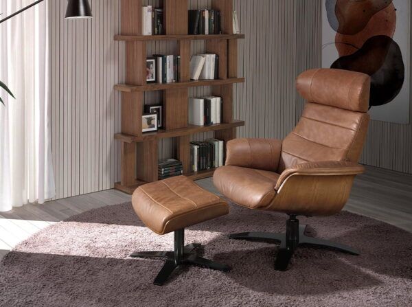 5083 sillon giratorio relax moderno camel acero pulido armchair angel cerda b