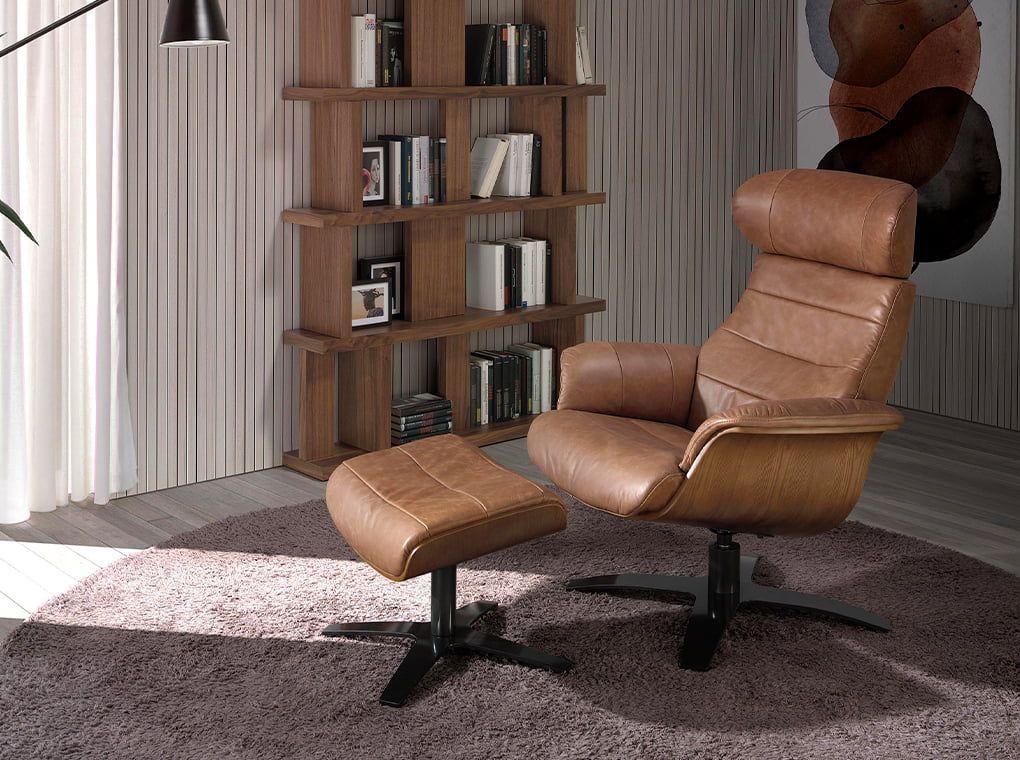 5083 sillon giratorio relax moderno camel acero pulido armchair angel cerda b