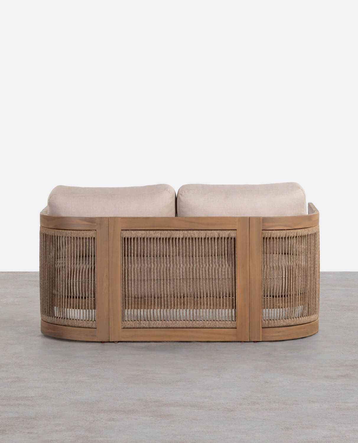 sofa 2 plazas de jardin de madera de acacia con cojines mares (2)