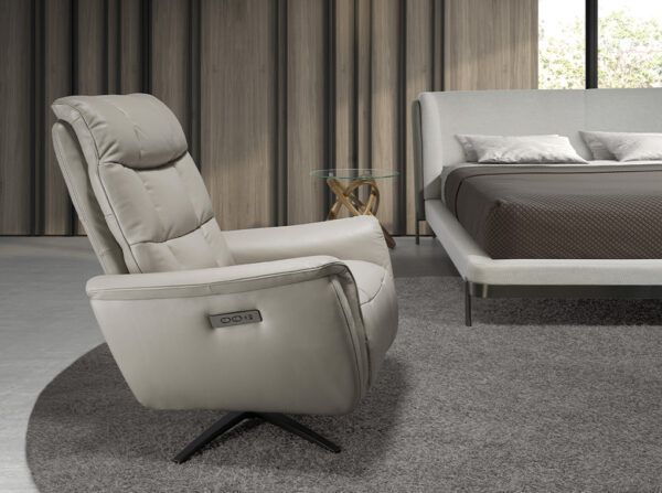 5114 sillon relax piel gris acero relax armchair angel cerda aA1