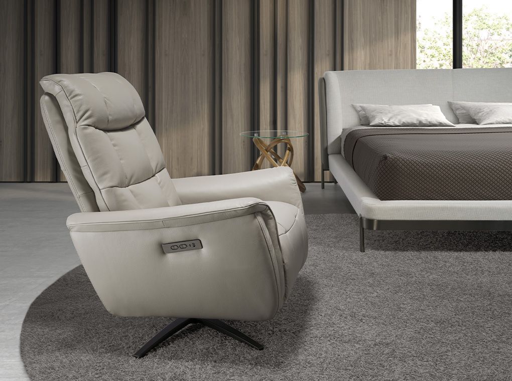 5114 sillon relax piel gris acero relax armchair angel cerda aA1