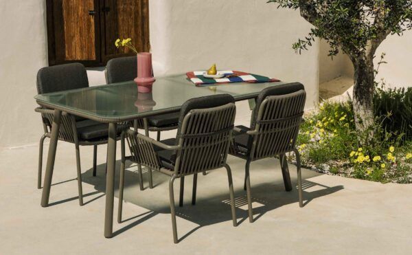 set de jardin de aluminio 1 mesa rectangular y 4 sillas drian set de jardin de aluminio 1 mesa rectangular y 4 sillas drian