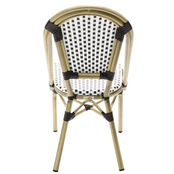 silla paris apilable aluminio ratan blanco y marron (3)