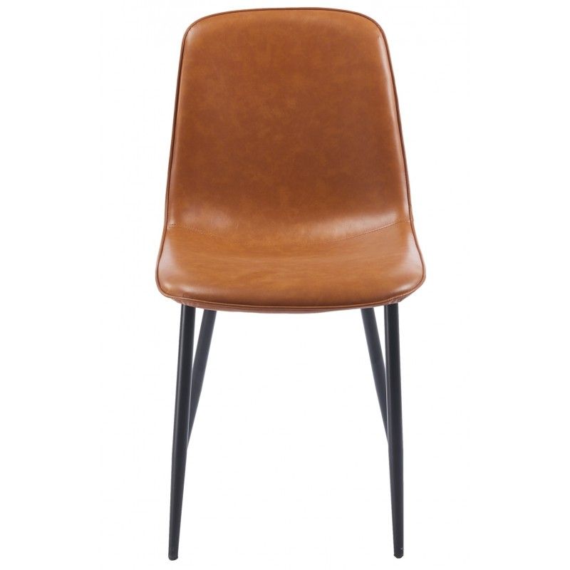 silla penafiel metal similpiel vintage marron (1)