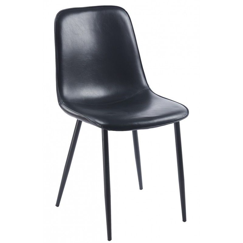 silla penafiel metal similpiel vintage negra