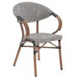 sillon nerja apilable aluminio teslin gris bronce