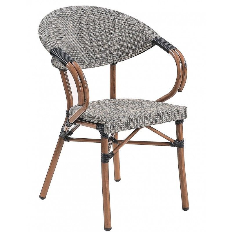 sillon nerja apilable aluminio teslin gris bronce