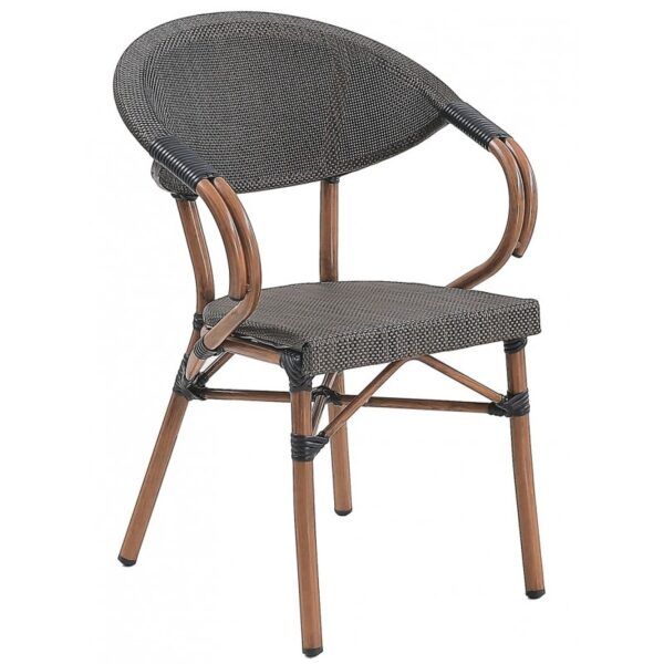 sillon nerja apilable aluminio teslin marron