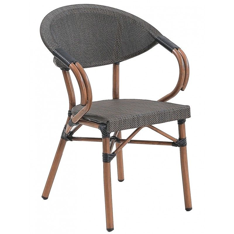 sillon nerja apilable aluminio teslin marron