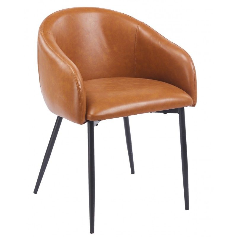 sillon pelayo metal similpiel vintage marron