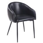 sillon pelayo metal similpiel vintage negra