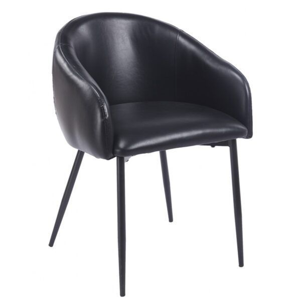 sillon pelayo metal similpiel vintage negra
