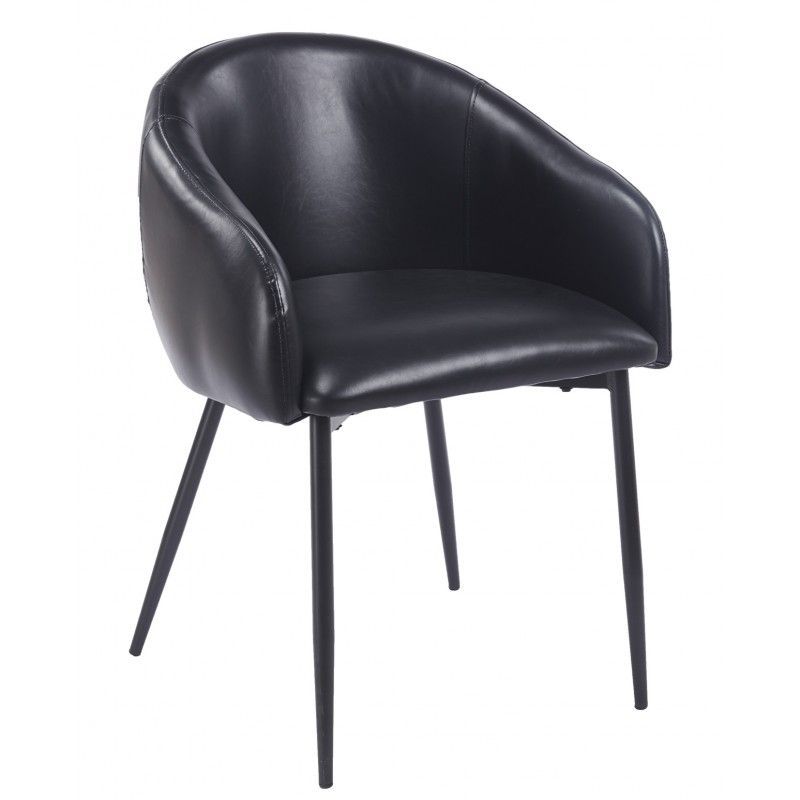 sillon pelayo metal similpiel vintage negra
