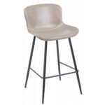 taburete samper metal similpiel vintage gris