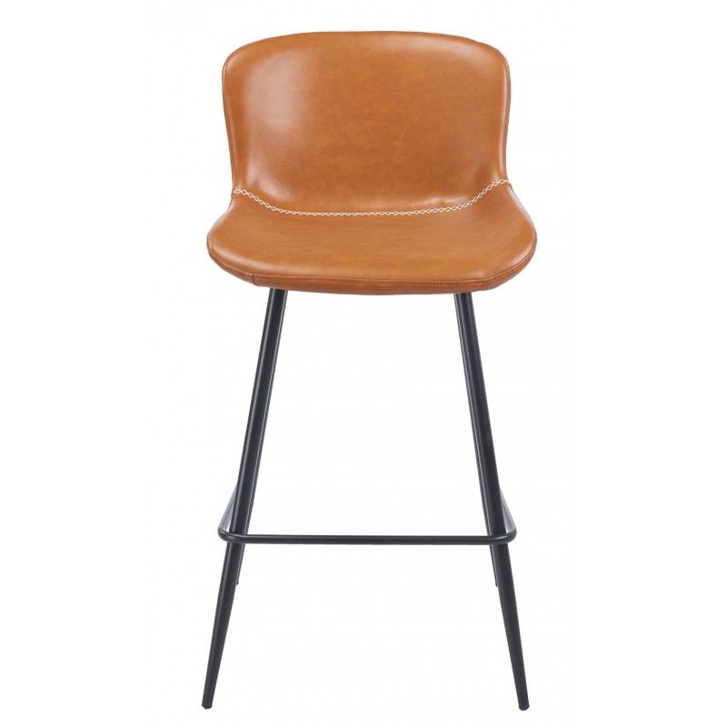 taburete samper metal similpiel vintage marron (1)