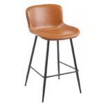 taburete samper metal similpiel vintage marron