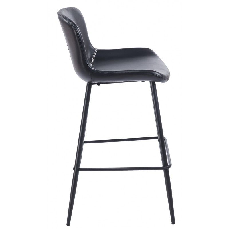 taburete samper metal similpiel vintage negra (2)