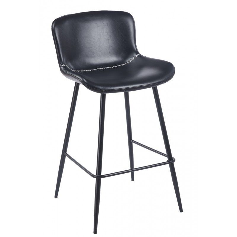 taburete samper metal similpiel vintage negra