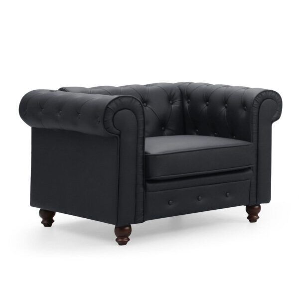 chesterfield a605 simili noir biais
