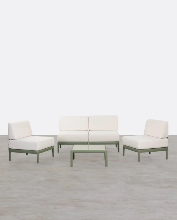 set de jardin de polipropileno con cojines meivy