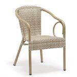 sillon adana apilable aluminio ratan beige