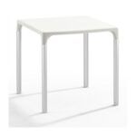 mesa eliana aluminio polipropileno blanco 74x74 cms