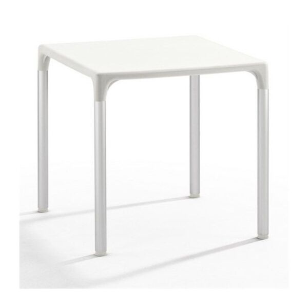 mesa eliana aluminio polipropileno blanco 74x74 cms