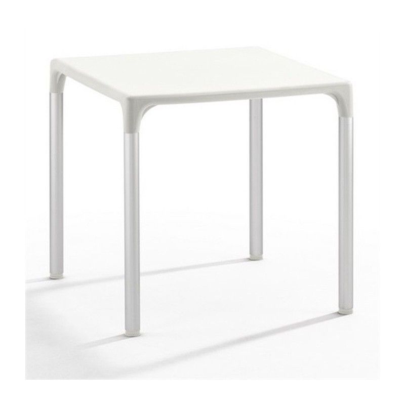 mesa eliana aluminio polipropileno blanco 74x74 cms