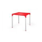 mesa eliana aluminio polipropileno rojo 74x74 cms