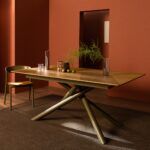 mesa extensible rectangular de comedor de madera y metal 180 240x100 cm bilal