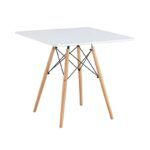 mesa star base madera tapa blanca 80 x 80 cms