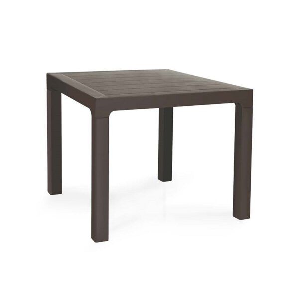 mesa tropical lisa polipropileno marron chocolate 80 x 80 cms