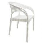 silla ivonne metal blanco tapizado similpiel blanca