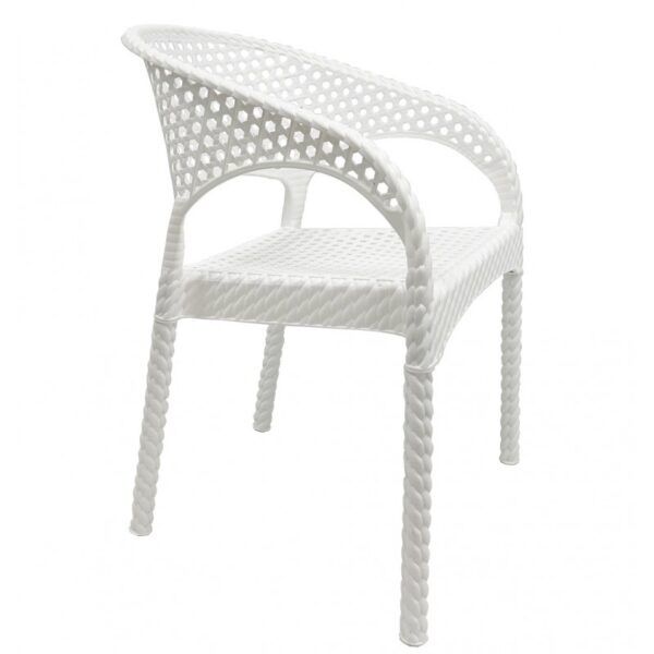 silla ivonne metal blanco tapizado similpiel blanca
