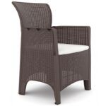 sillon ileon polipropileno marron chocolate cojin beige