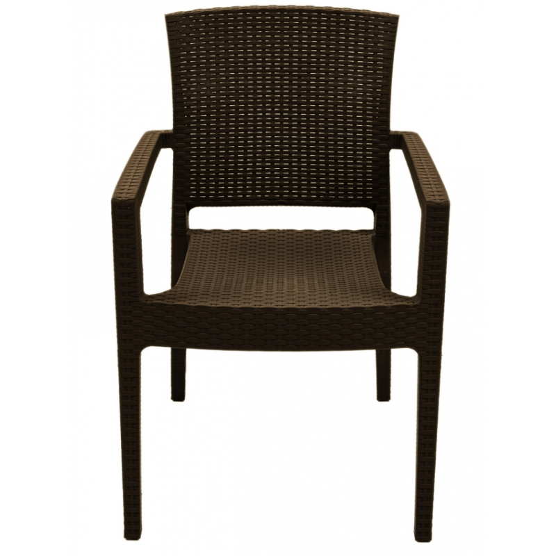 sillon larry apilable polipropileno marron chocolate