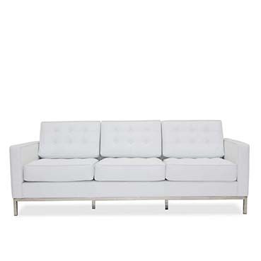 sofa firenze style 3plazas blanco inspiracion florence knoll