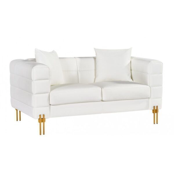 sofa larios 2 plazas tapizado similpiel blanca
