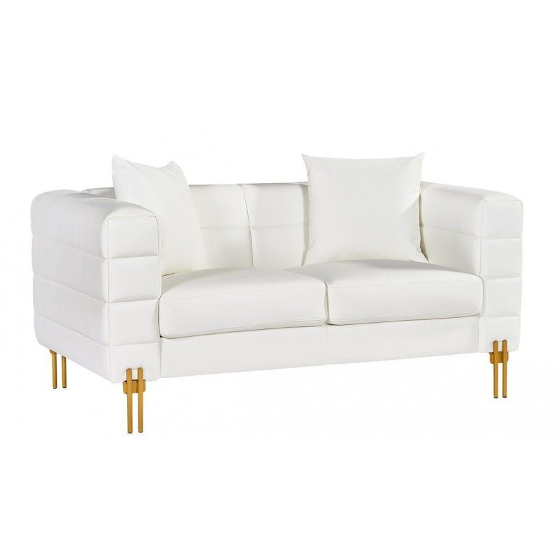 sofa larios 2 plazas tapizado similpiel blanca
