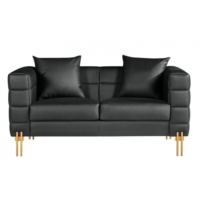 sofa larios 2 plazas tapizado similpiel negra