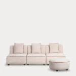 sofa modular de 3 piezas sillon con puff redondo de tela ilham