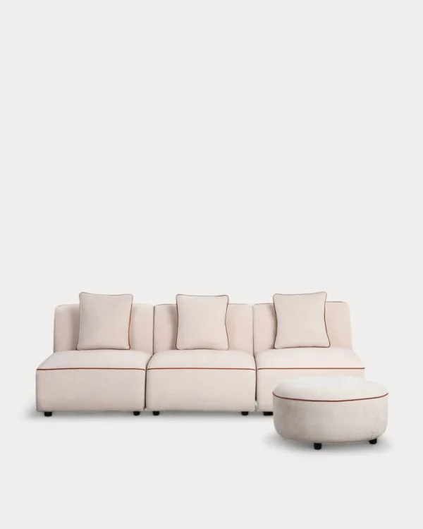 sofa modular de 3 piezas sillon con puff redondo de tela ilham sofa modular de 3 piezas sillon con puff redondo de tela ilham