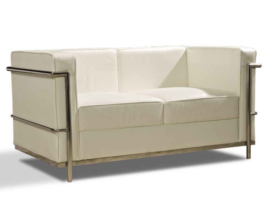 MM101 2 sofa diseno piel blanco