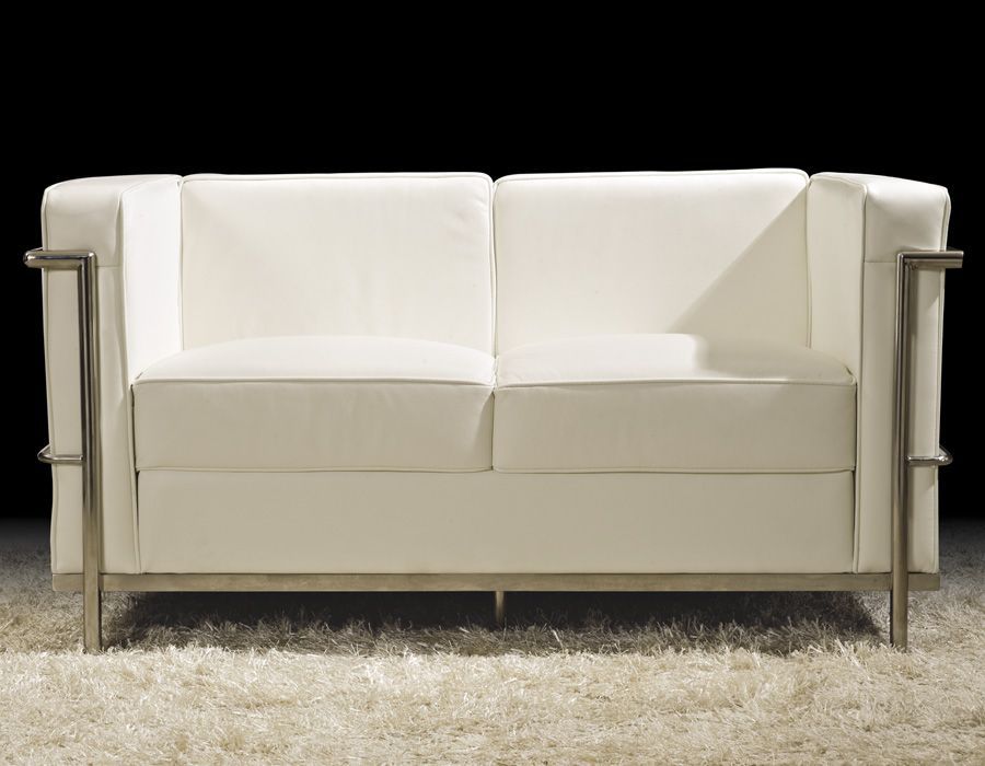 MM101 2B sofa diseno piel blanco