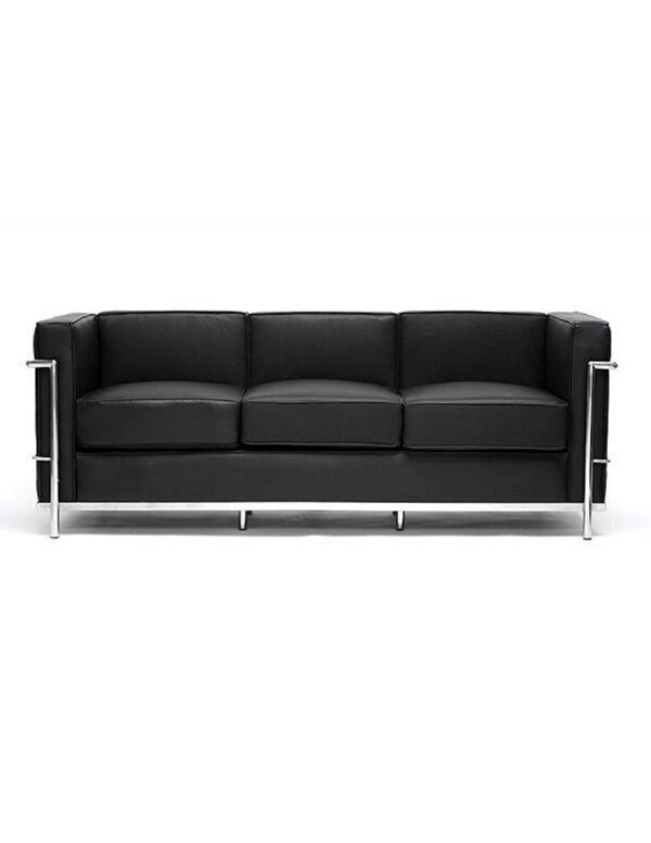 sofa 3 plazas leco 180 x 70 cuero negro acero (1)