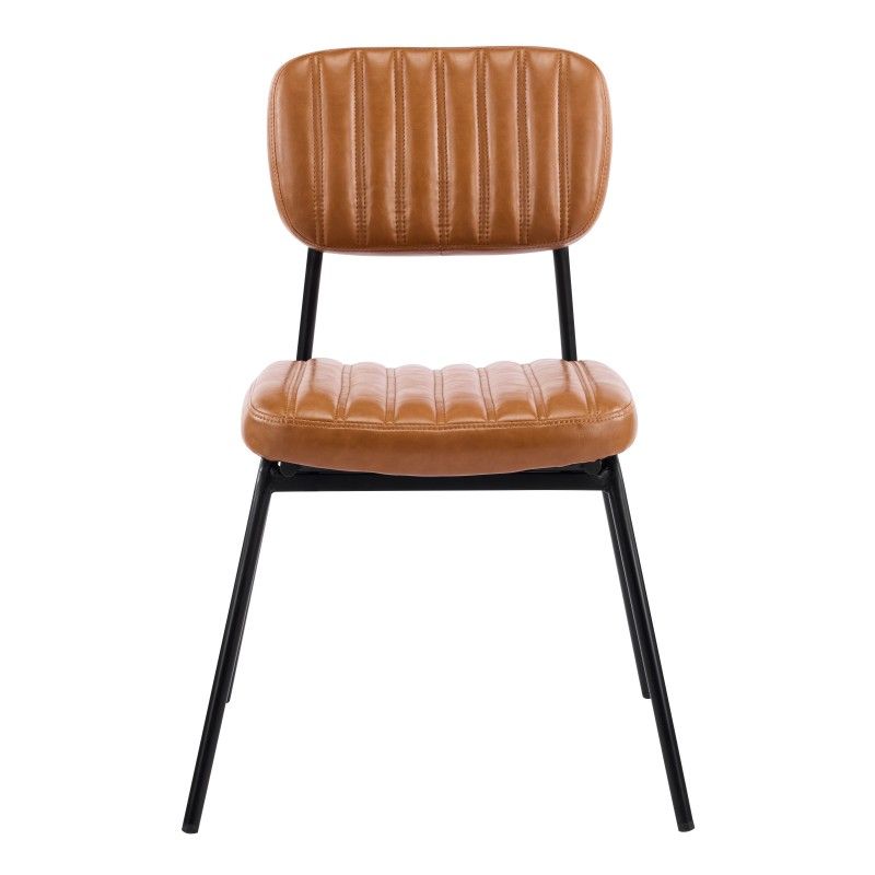 silla nuremberg metal similpiel marron (1)
